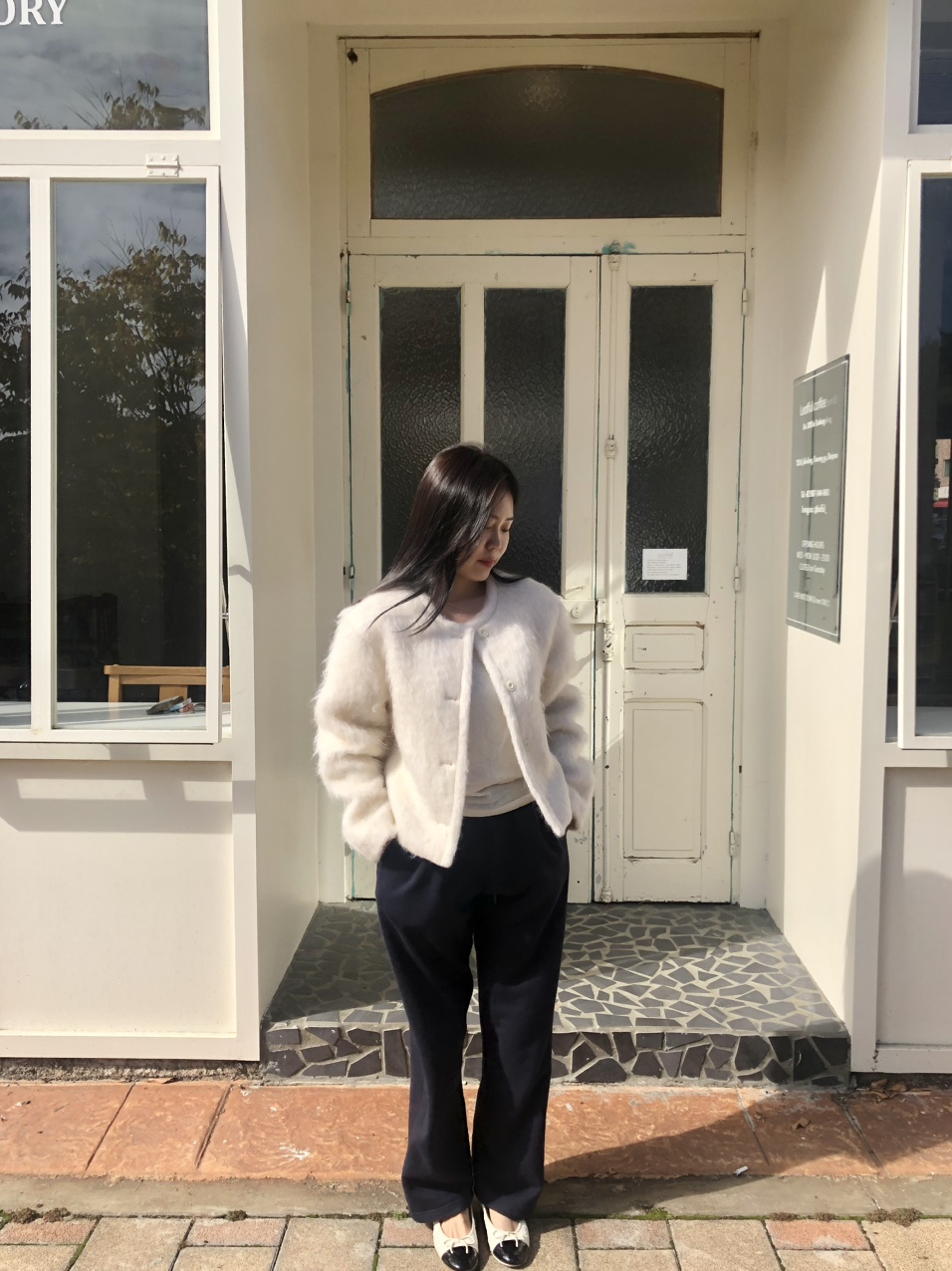 felt wool jacket (1color) / 울자켓 울코트 숏자켓 겨울자켓 아이보리자켓 크림자켓 크림코트 아이보리코트 라운드넥 상세 이미지 44