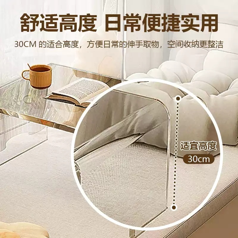 아크릴테이블 인테리어 투명 티테이블 좌식 낮은 소파 투명테이블 쇼파 거실 - 상세 이미지 3