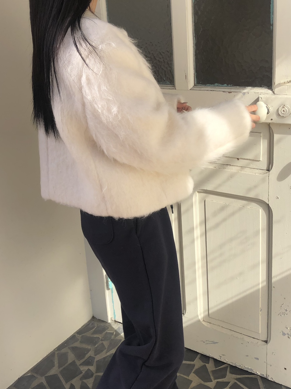 felt wool jacket (1color) / 울자켓 울코트 숏자켓 겨울자켓 아이보리자켓 크림자켓 크림코트 아이보리코트 라운드넥 상세 이미지 38