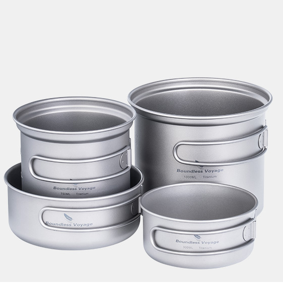 대륙의 키녹스 티타늄 코펠 캠핑 1인용 냄비 백패킹 반합 바운드리스 보이지