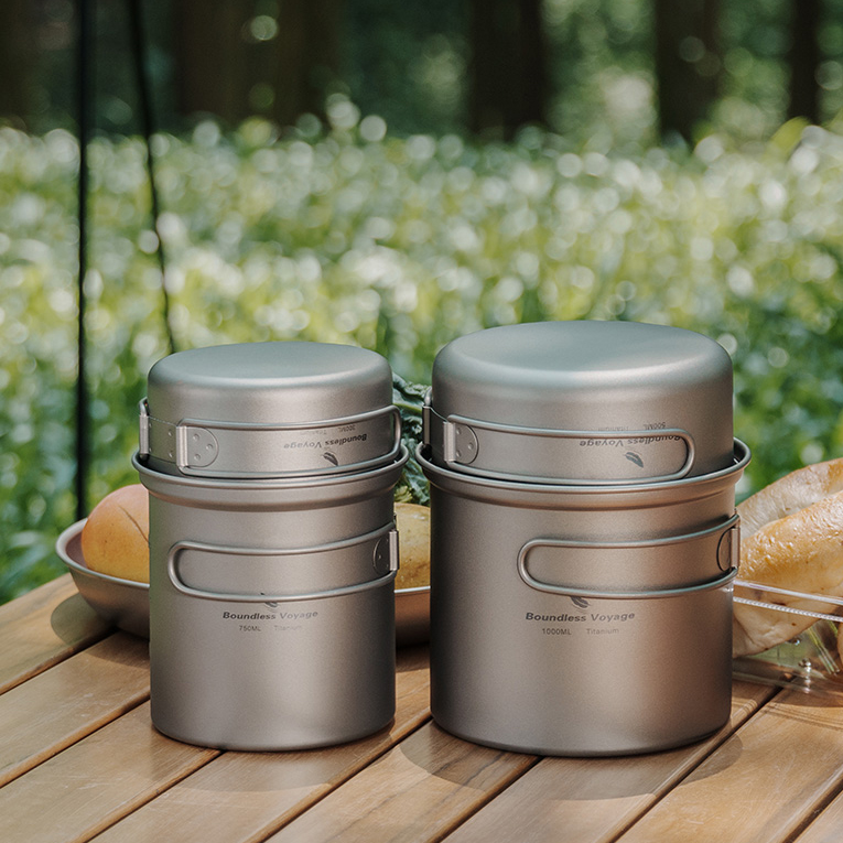 대륙의 키녹스 티타늄 코펠 캠핑 1인용 냄비 백패킹 반합 바운드리스 보이지