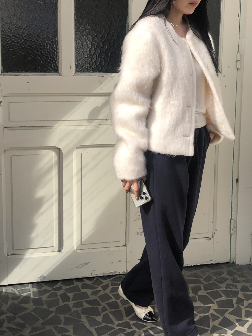 felt wool jacket (1color) / 울자켓 울코트 숏자켓 겨울자켓 아이보리자켓 크림자켓 크림코트 아이보리코트 라운드넥 상세 이미지 28