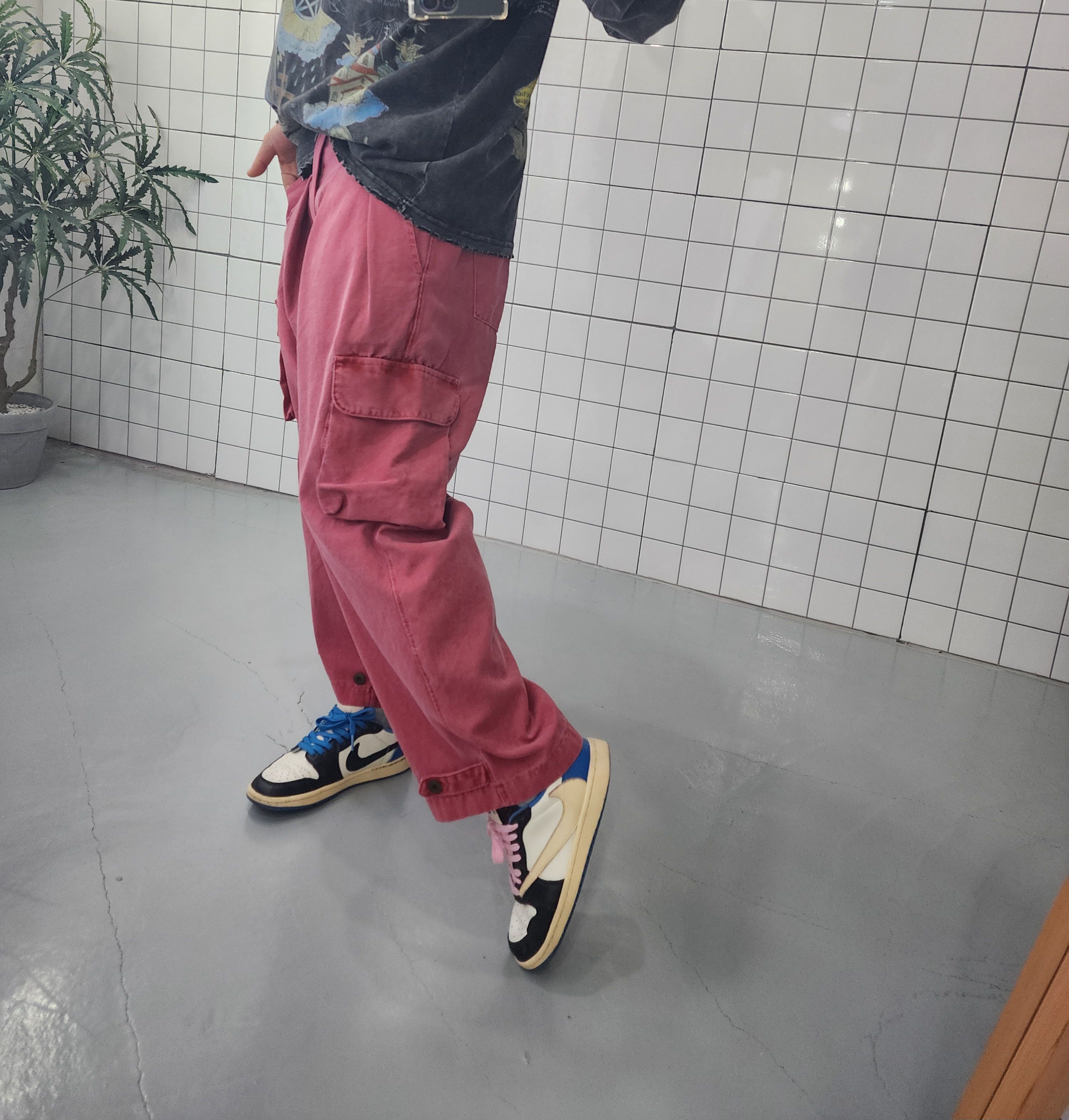 (무배)아머 가먼트 단추 카고 팬츠 - 상세 이미지 5