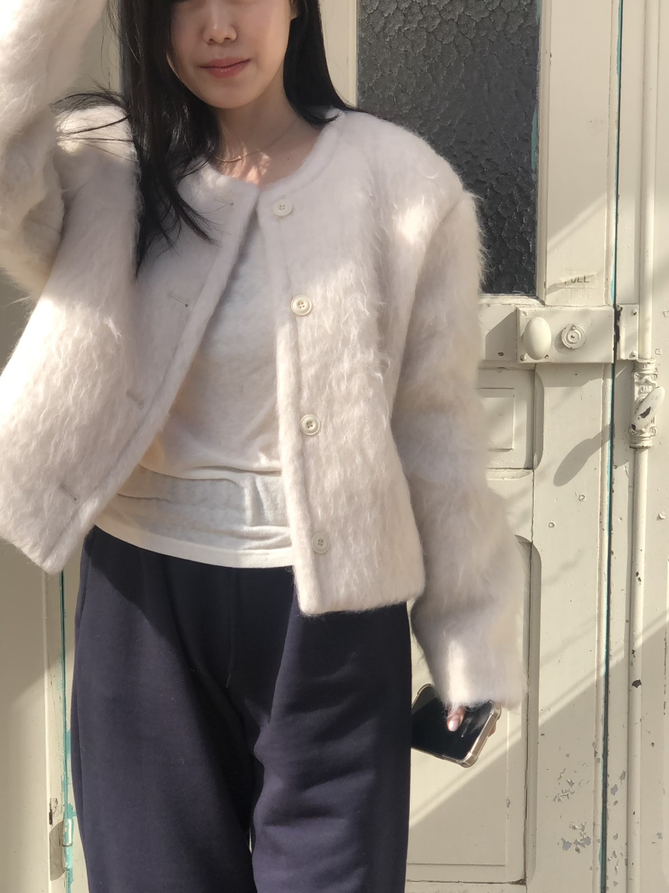 felt wool jacket (1color) / 울자켓 울코트 숏자켓 겨울자켓 아이보리자켓 크림자켓 크림코트 아이보리코트 라운드넥 상세 이미지 31