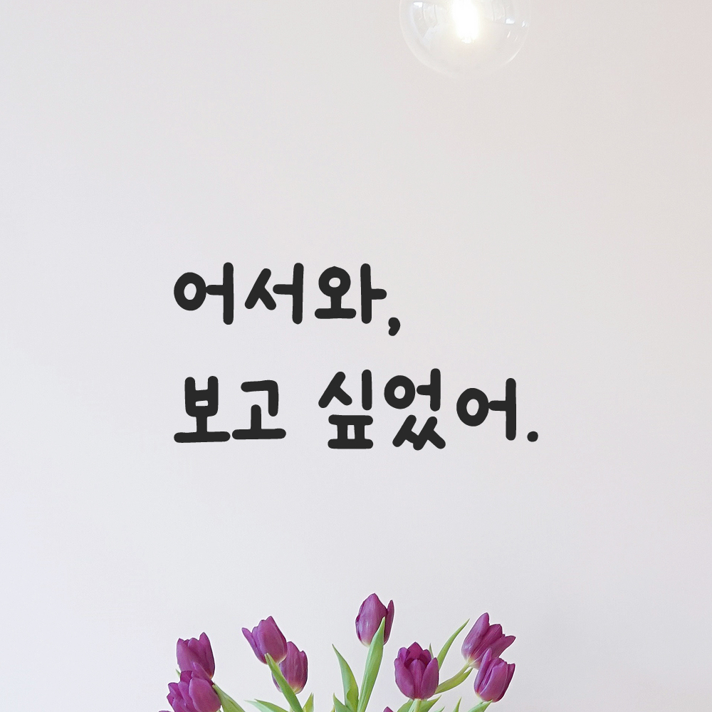 귀여운 손글씨 레터링 스티커 어서와 보고 싶었어 LMM-095S 검정 - 상세 이미지 2