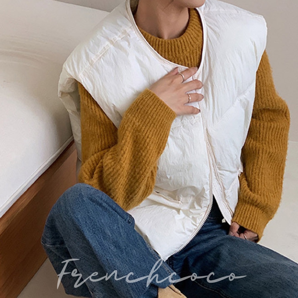 프렌치코코 패딩 베스트 조끼 데일리 패쪼
