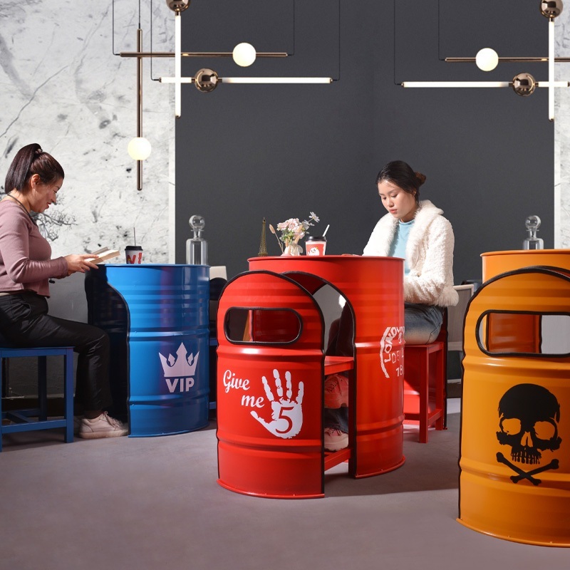 철제테이블 식당 고기집 인테리어 스텐 원형 탁자