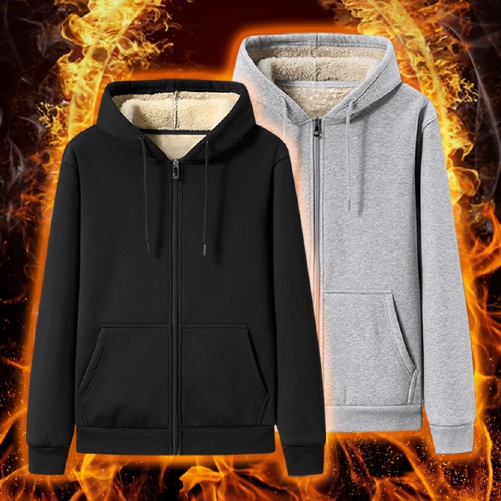 멜럽 양털 후드집업 남여공용 무지 오버핏 기모 후드 집업