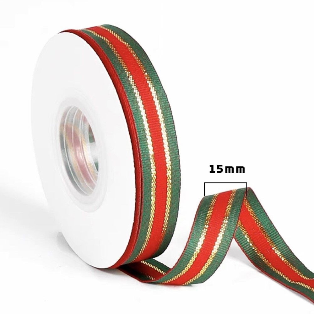 크리스마스 리본끈 레드그린 15mm x 23m 선물포장 크리스마스끈 - 상품 이미지