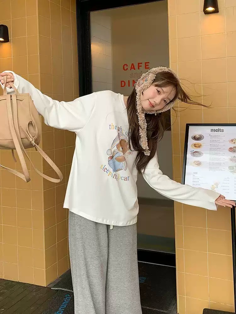 아이들 우기 티셔츠 긴소매 공항패션 루즈핏 빅사이즈 의상 옷 패션 - 상세 이미지 3