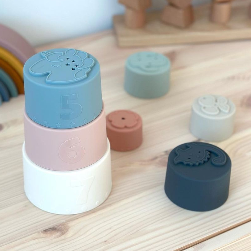 바닐라베리 실리콘 아기 컵쌓기 스태킹컵 15개월 돌아기 장난감 소근육발달 교구