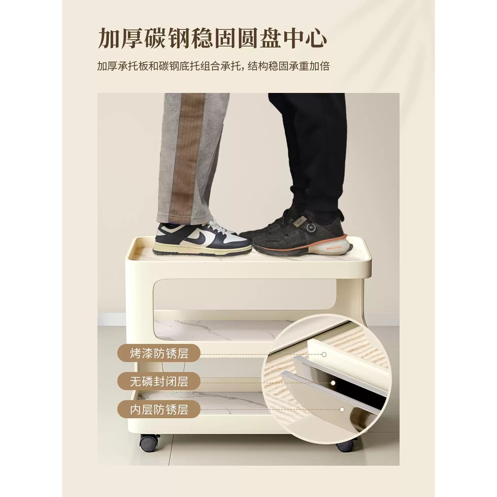 이동식협탁 사이드테이블 선반 소파 침실 간이 침대 티테이블 바퀴달린 테이블 - 상세 이미지 4