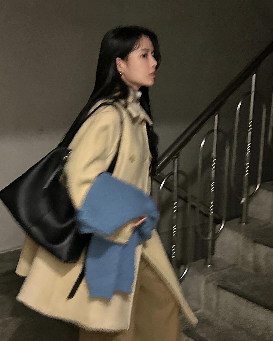 헬핀 여성 겨울 오버핏 루즈핏 하프 더블 울 코트 상세 이미지 2