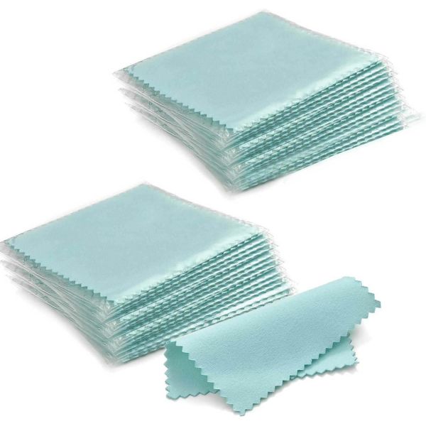 SENVEWELL 100pcs 주얼리 클리닝 천 청록색 광택 스털링 실버 골드 플래티넘 소형 폴란드 8x8cm M-100pcs Pink : 원스글로벌