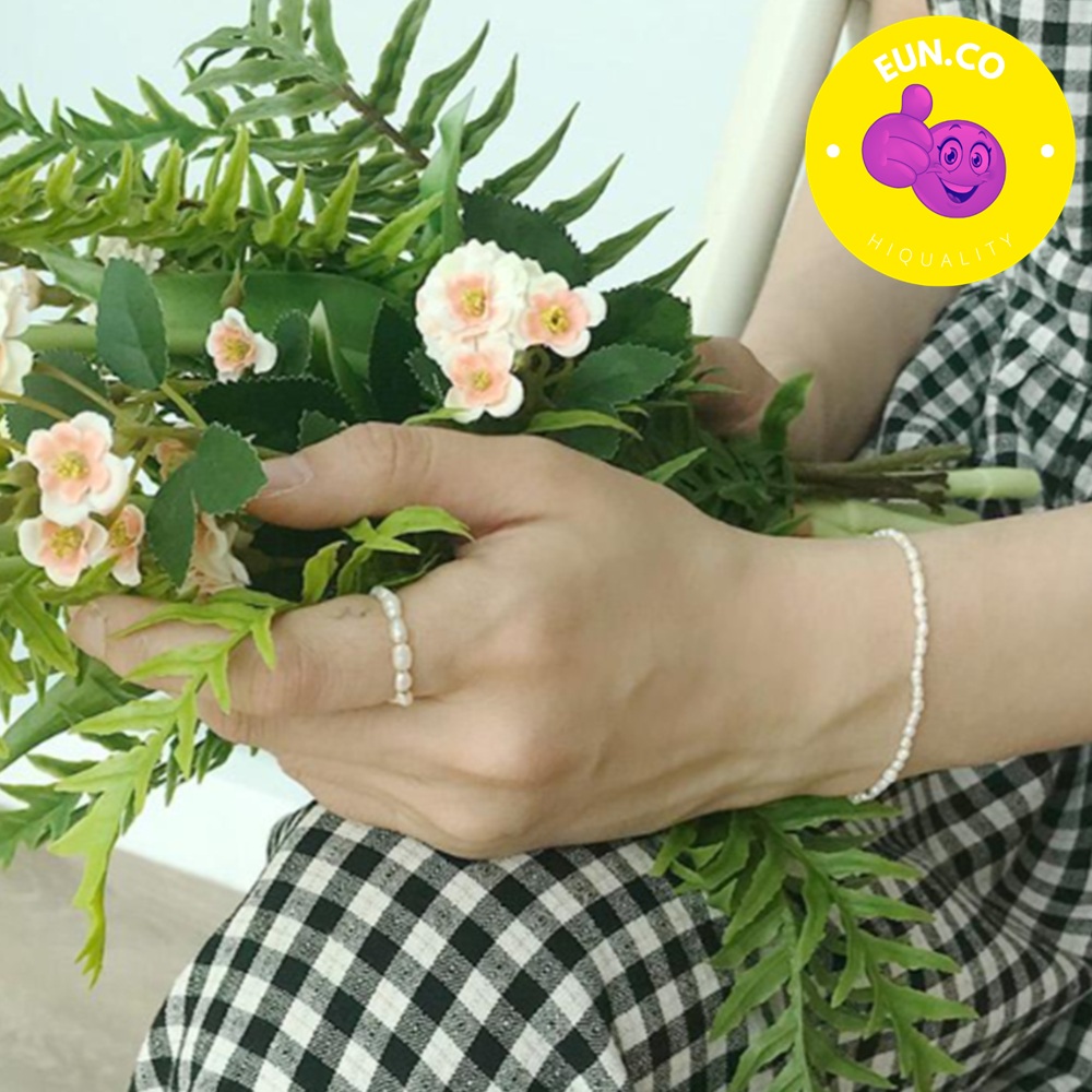 핸메 반지 진주 링 펄 수제 진주알 진주링 원석 - 상품 이미지