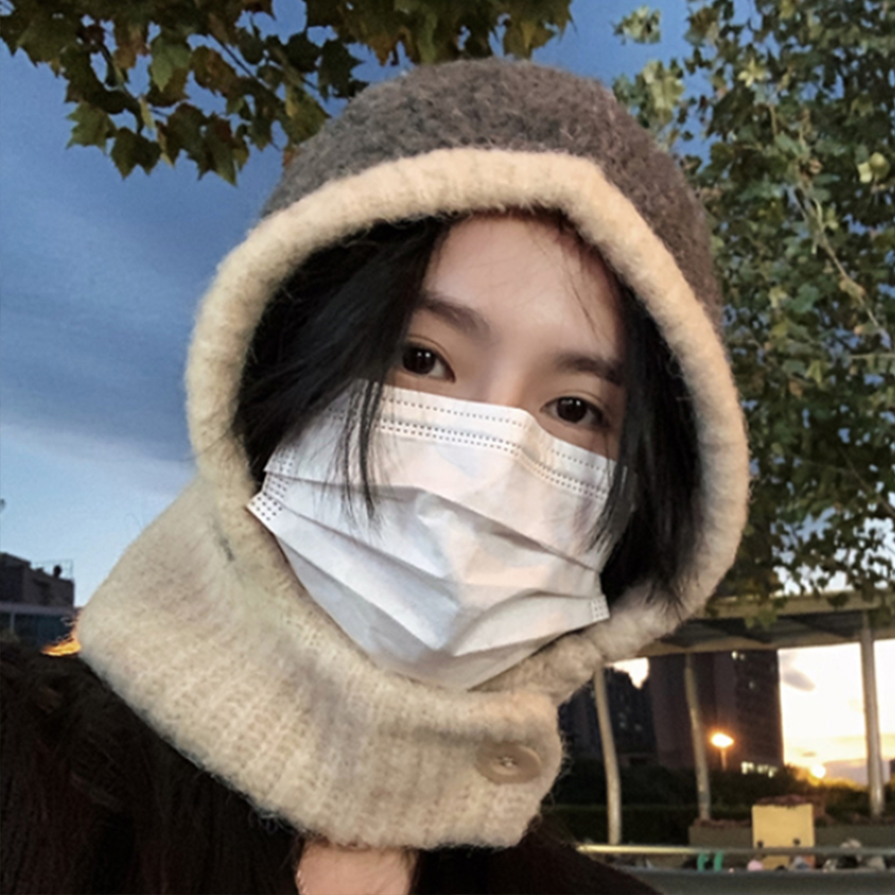 후드 바라클라바 목토시 모자 발라클라바 봄 가을 겨울 니트 따뜻한 넥워머 방한 패션 - 상품 이미지