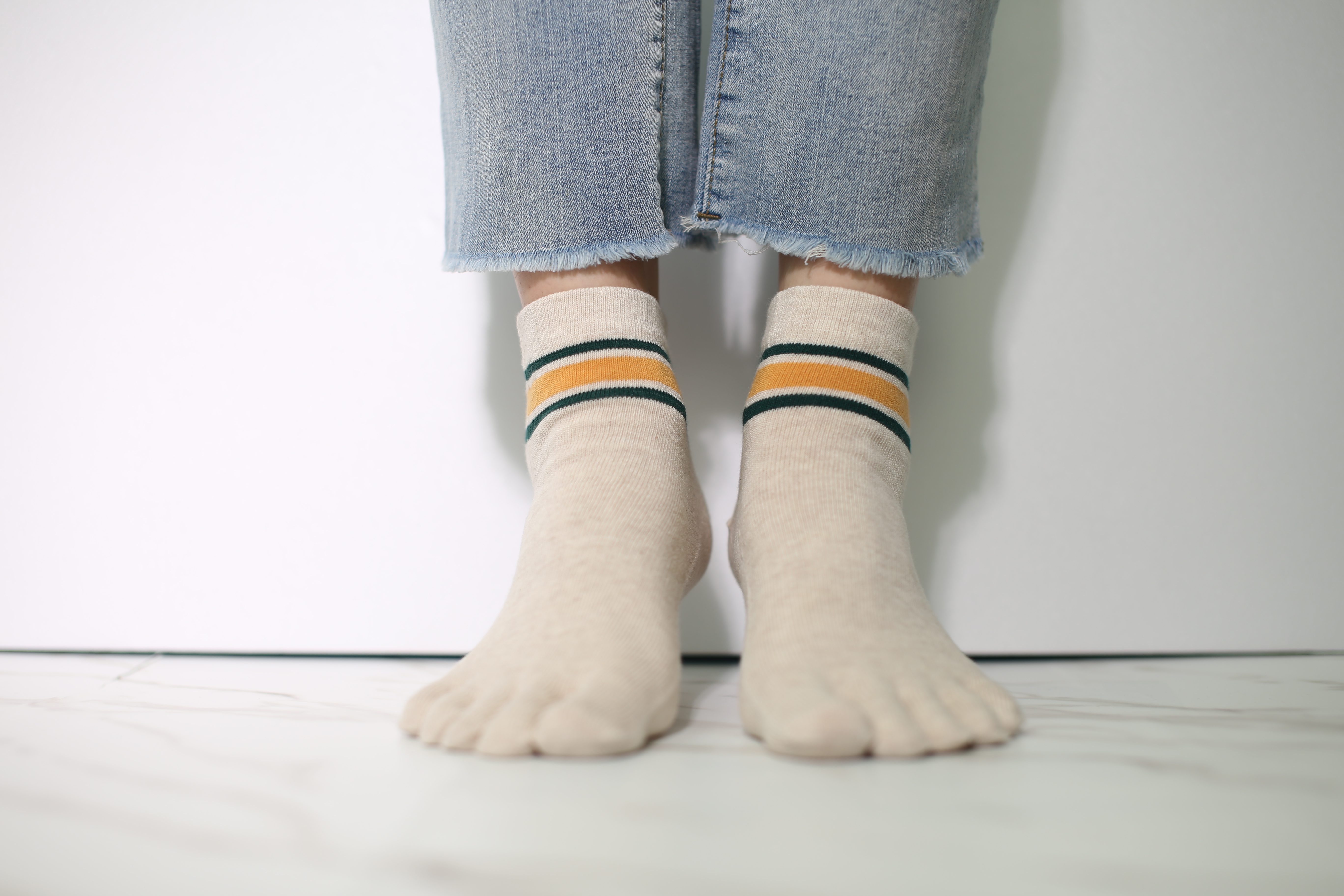 여성 여자 발가락양말 단목 6켤레 세트 쫀쫀한 면양말 국산 - 상품 이미지