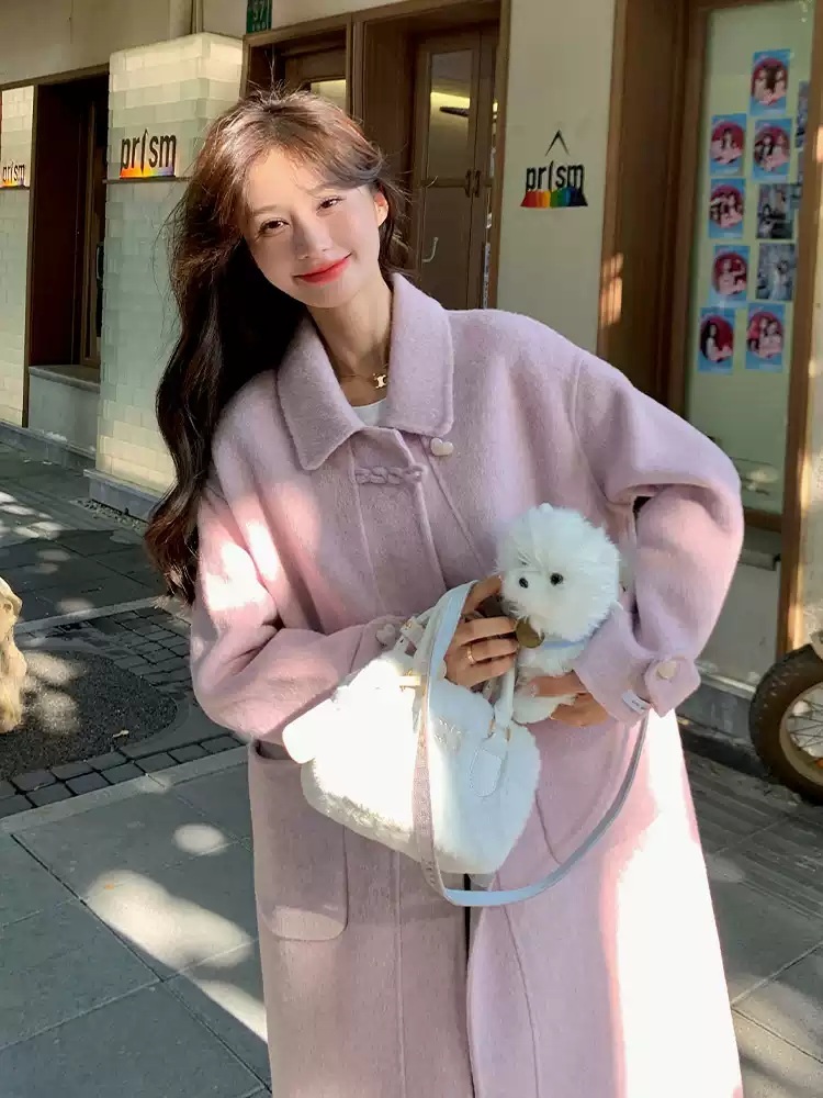 개소리 12화 이수경 코트 핑크 김세경 캐시미어 카라넥 의상 옷 패션 - 상세 이미지 3