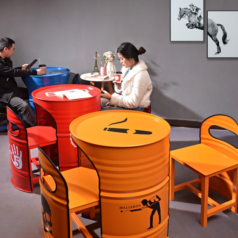 철제테이블 식당 고기집 인테리어 스텐 원형 탁자