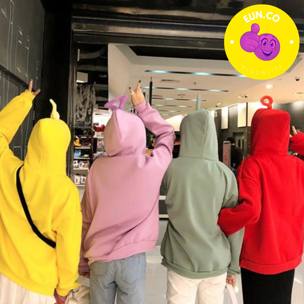 우정 티셔츠 후드티 여행 커플템 우정템 텔레토비 4색 무지 후드 - 상품 이미지