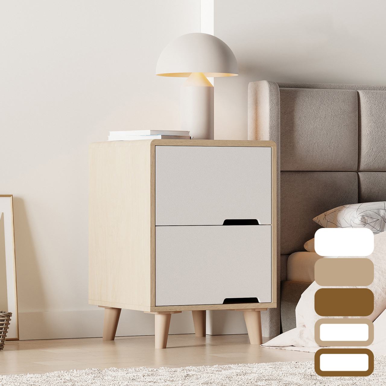 티니 침대 협탁 2단 서랍 침대 서랍장 미니 협탁 옆 선반 테이블