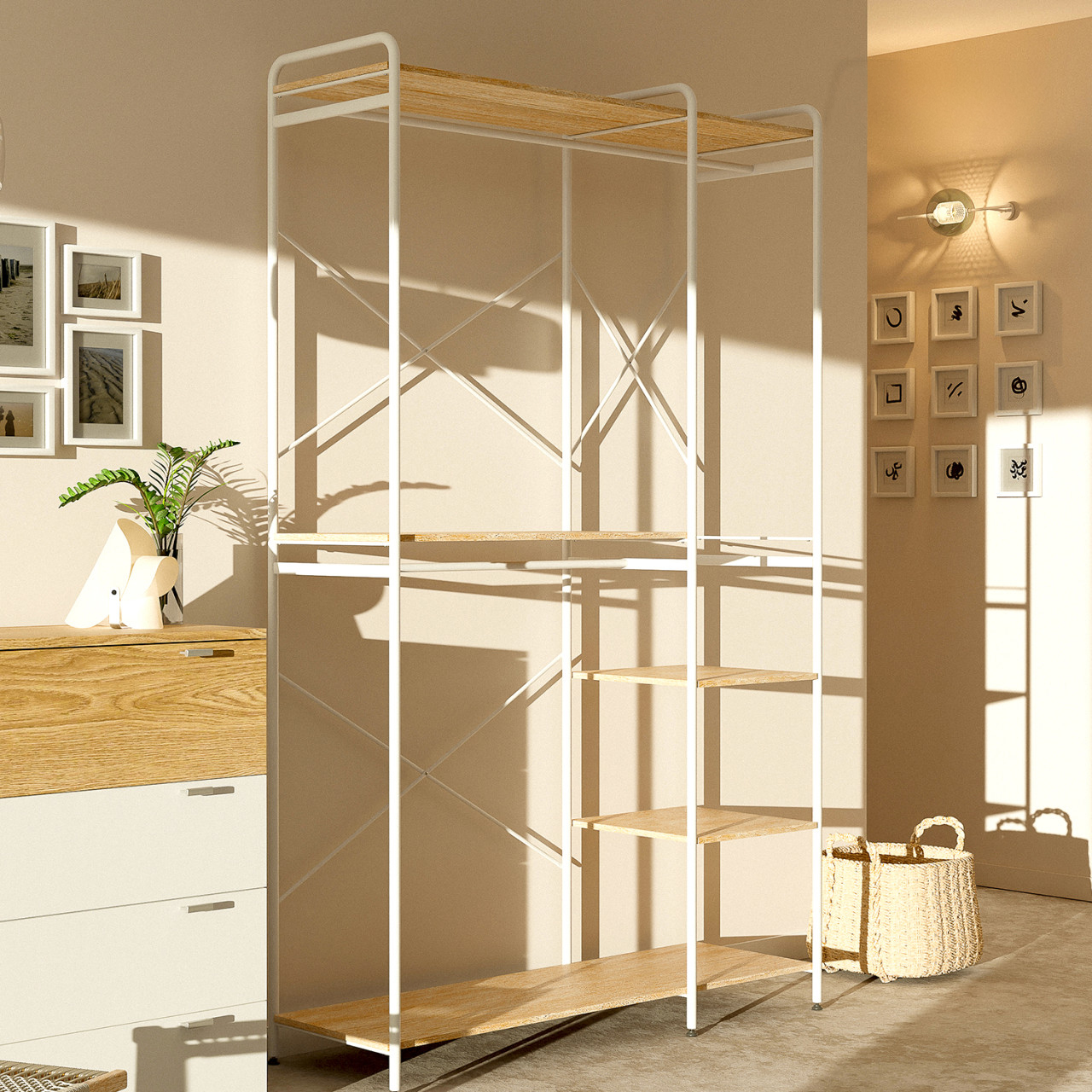 선반형 옷장 1200 키큰장 간이 옷장 원룸 조립 옷장 오픈형 - 상품 이미지