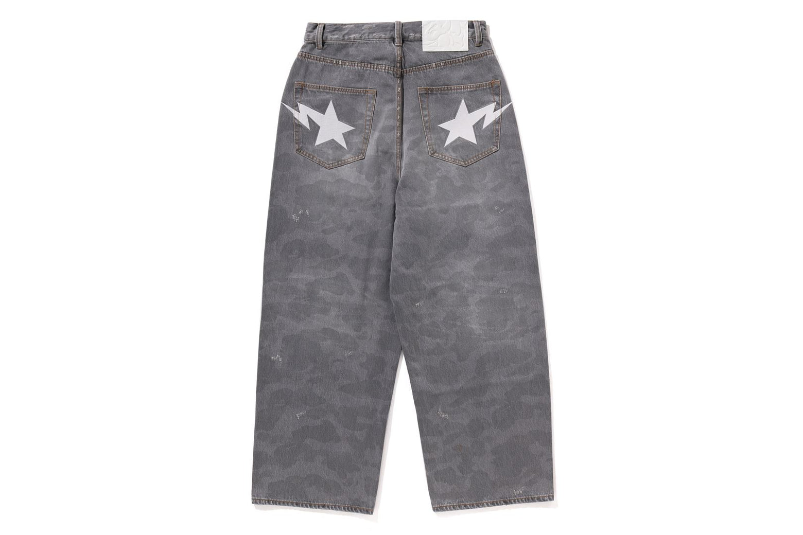 베이프 바지 1ST CAMO DESTROYED LOOSE FIT 12OZ DENIM PANTS 1K80-150-302 - 상세 이미지 2