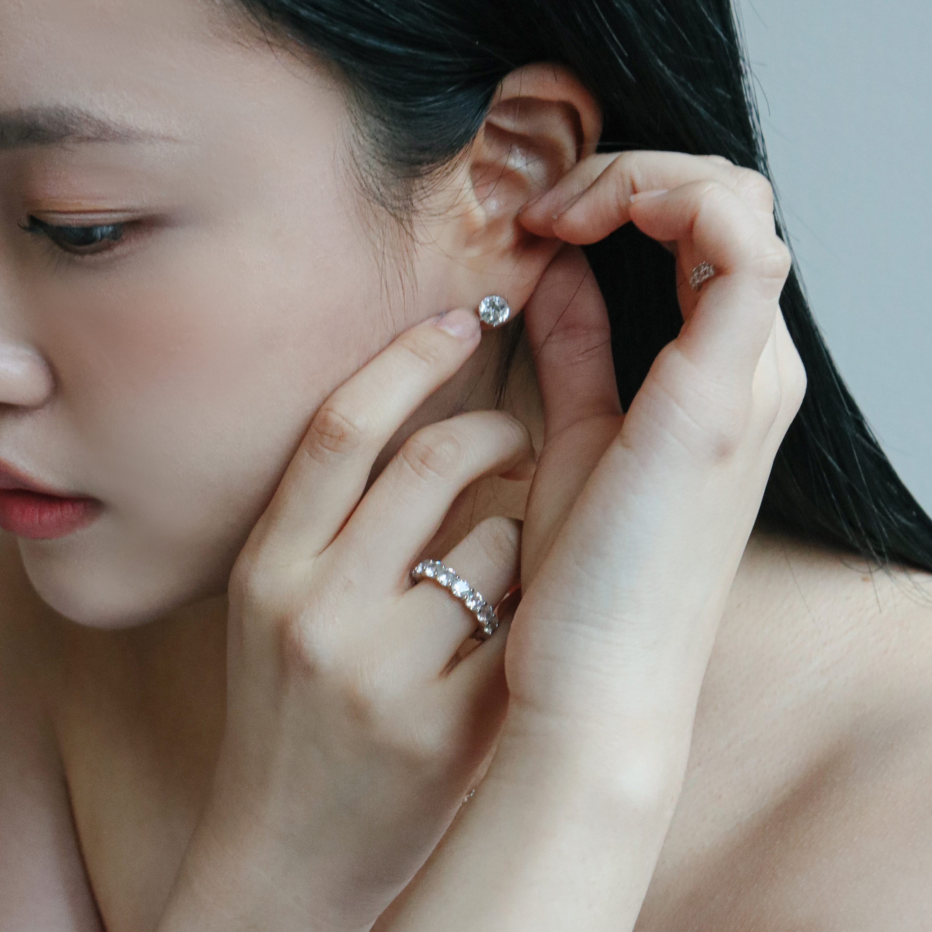 모이사나이트귀걸이 5부 1캐럿 실버 귀걸이 - 상세 이미지 5