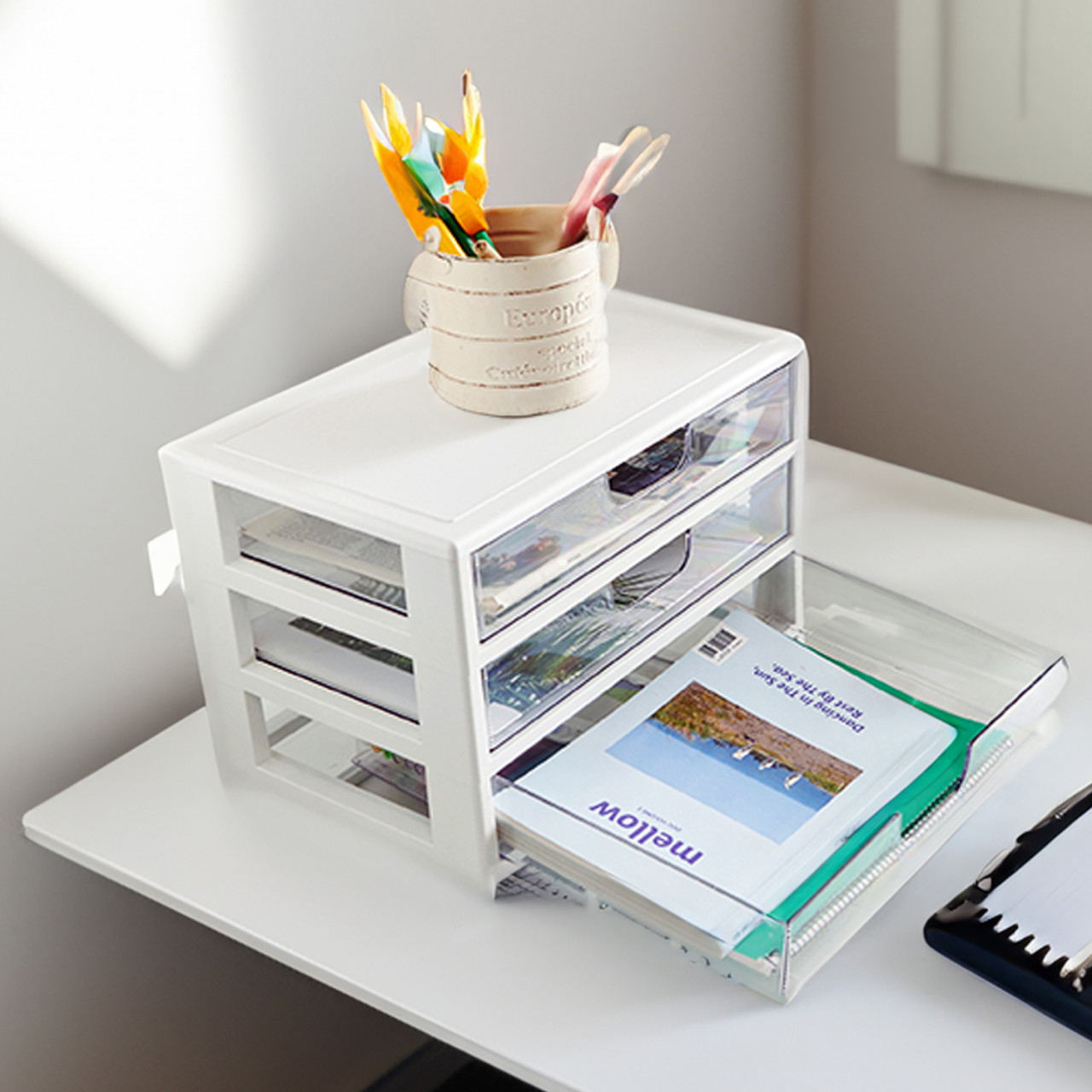 A4 서류 보관함 3단 문서 보관함 영수증 서류 정리대