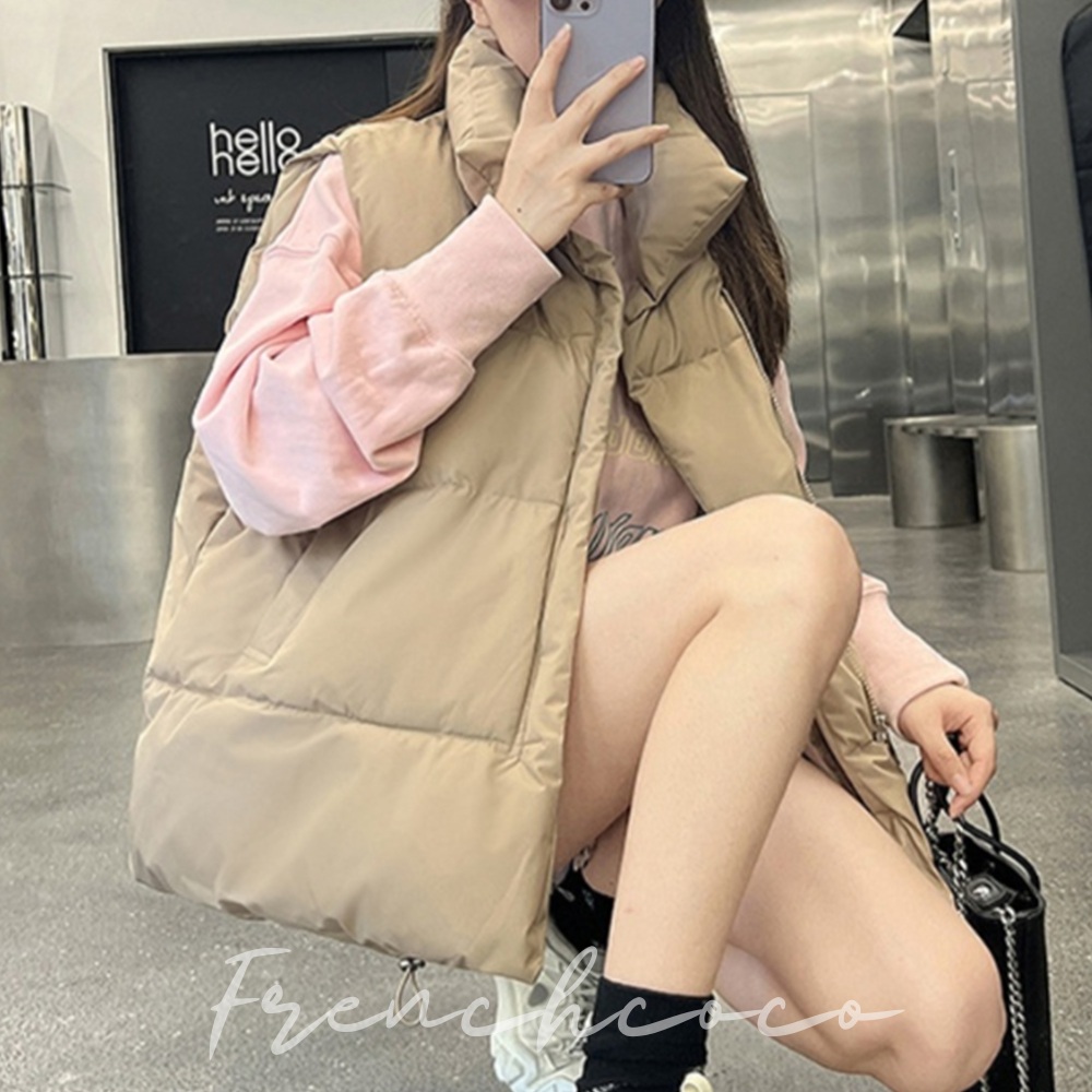 프렌치코코 누빔 패딩 조끼 가벼운 레이어드 잠바