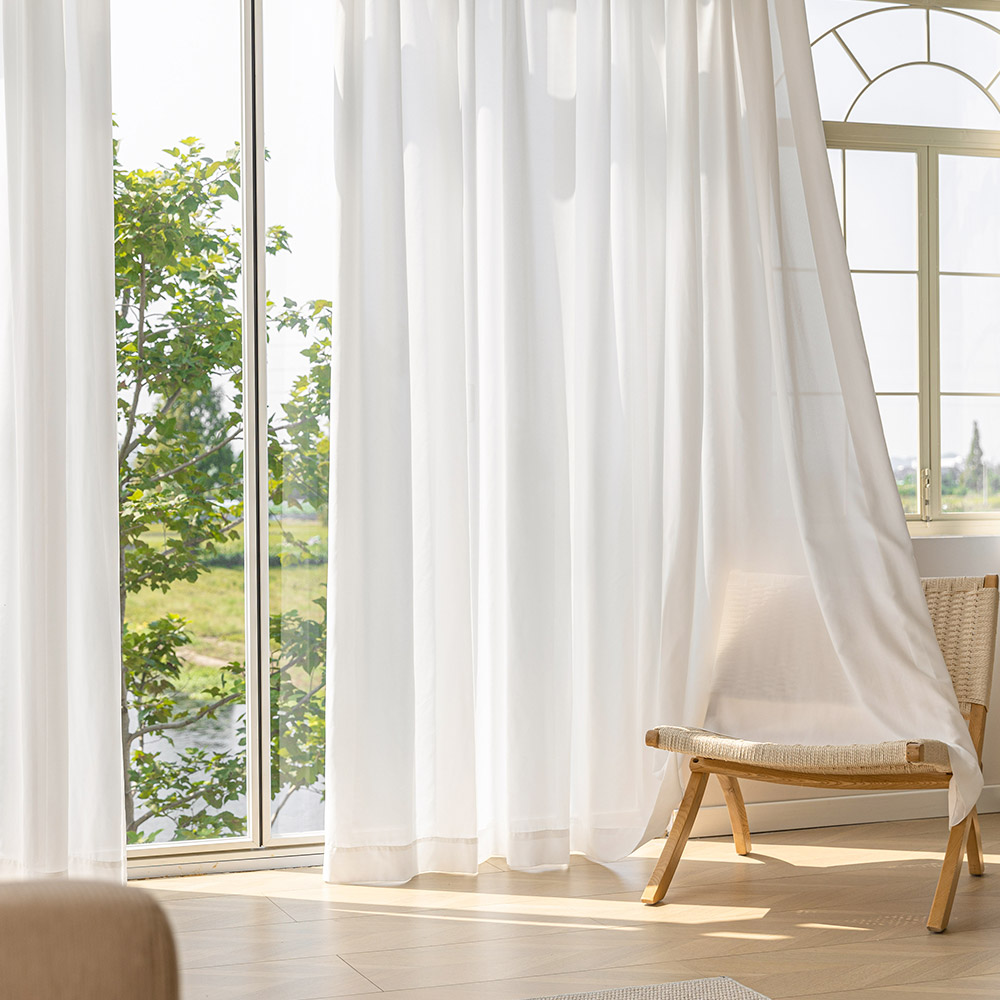 [맞춤제작] 더초이스 소프트 맞춤 핀형커튼 거실커튼 비침없는 암막 차르르 쉬폰커튼 아일렛형