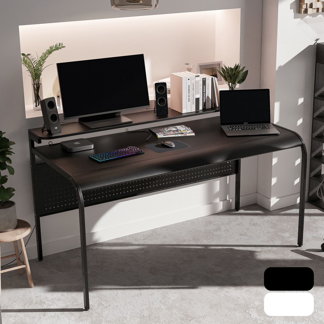 1인용 컴퓨터책상 1240 미디 테이블 게이밍 책상 조립식 책상