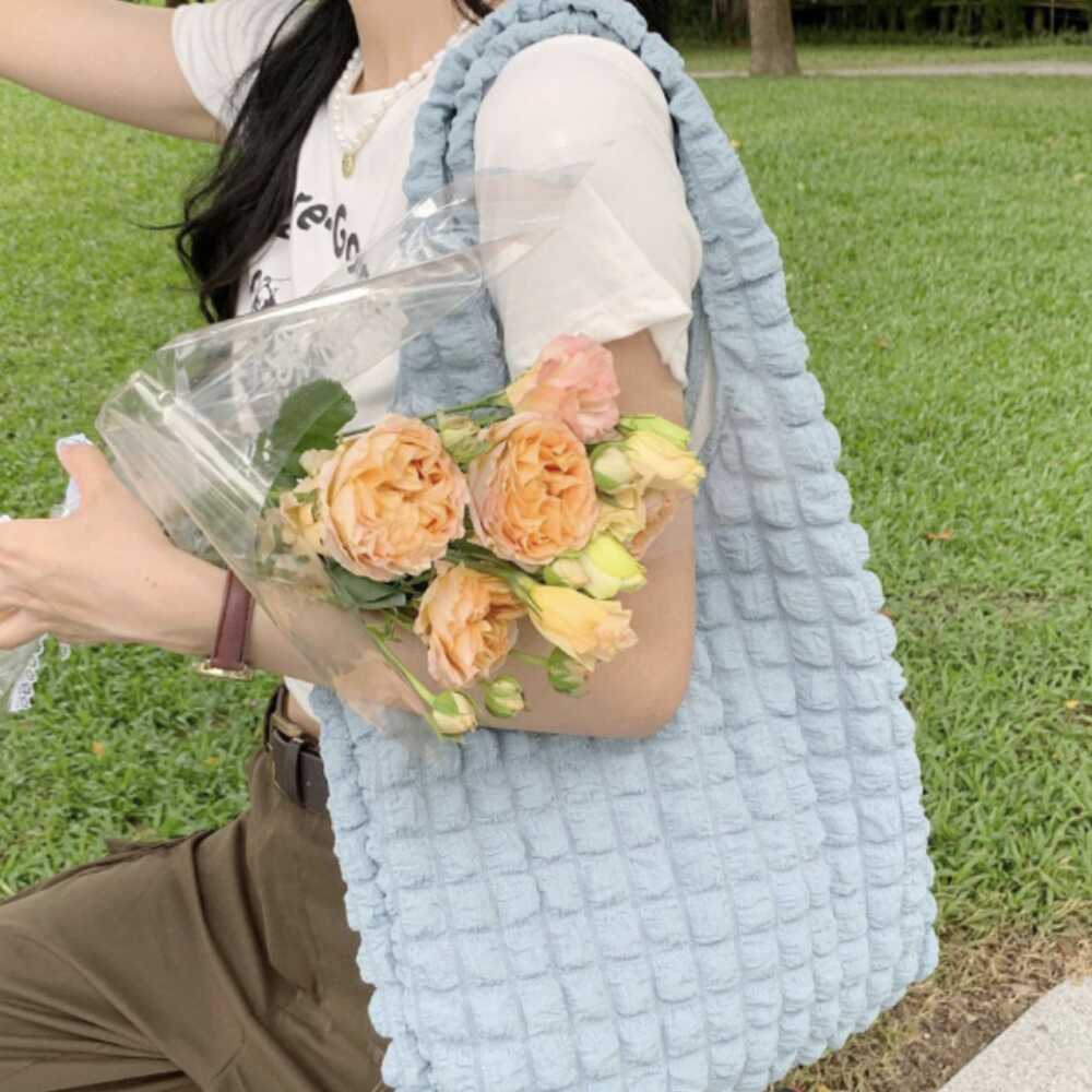 구름에코백 퀄팅 시장가방 어깨 숄더백 - 상품 이미지
