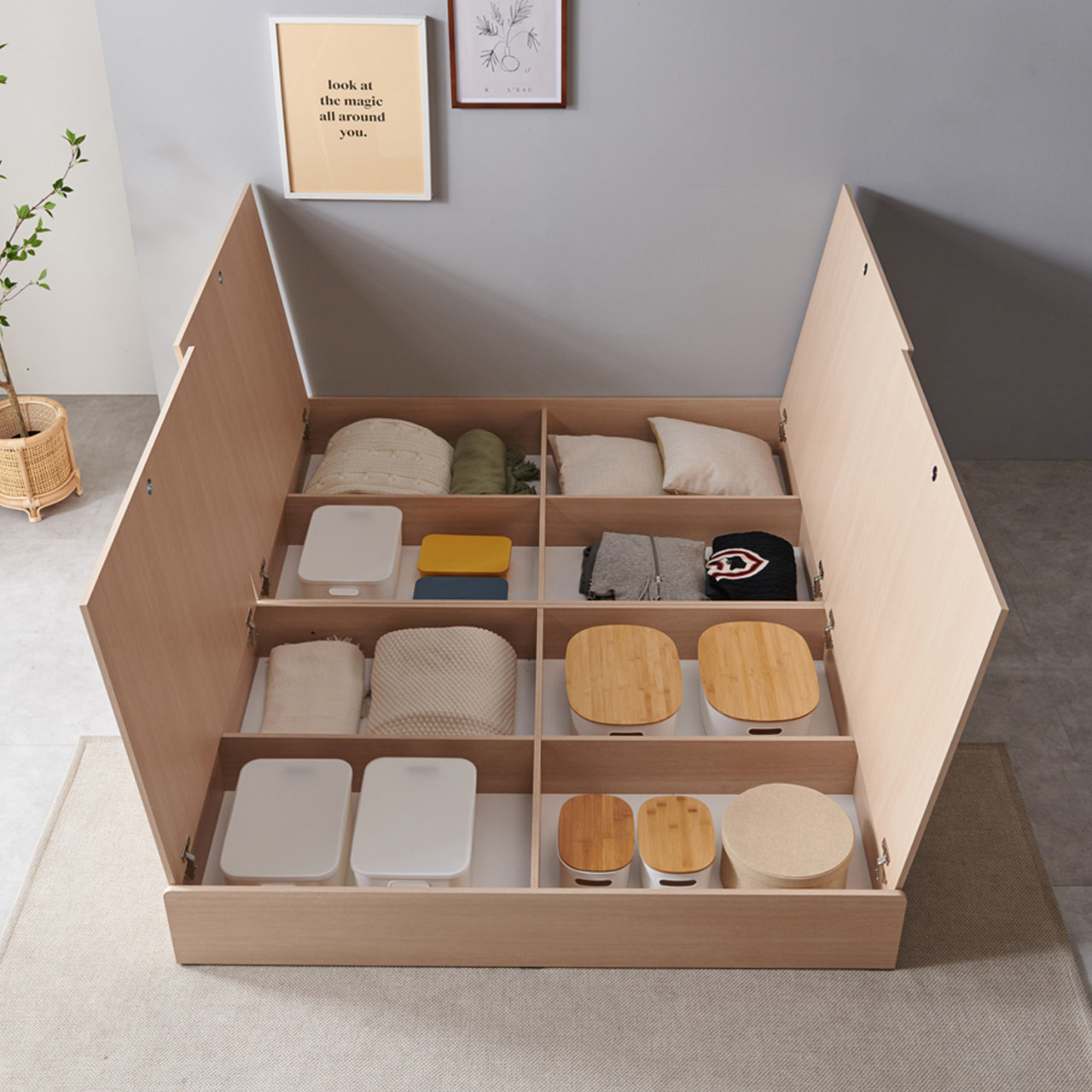 퀸 침대 프레임 사이즈 수납침대 무헤드 저상형 침대 깔판 미키