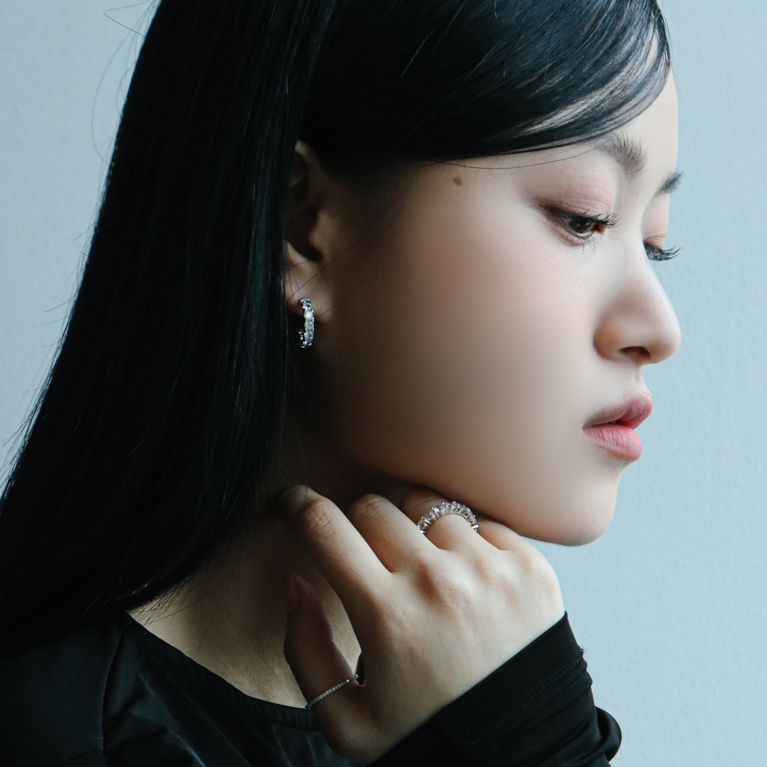 큐빅귀걸이 3mm 화이트 컬러 테니스 귀걸이