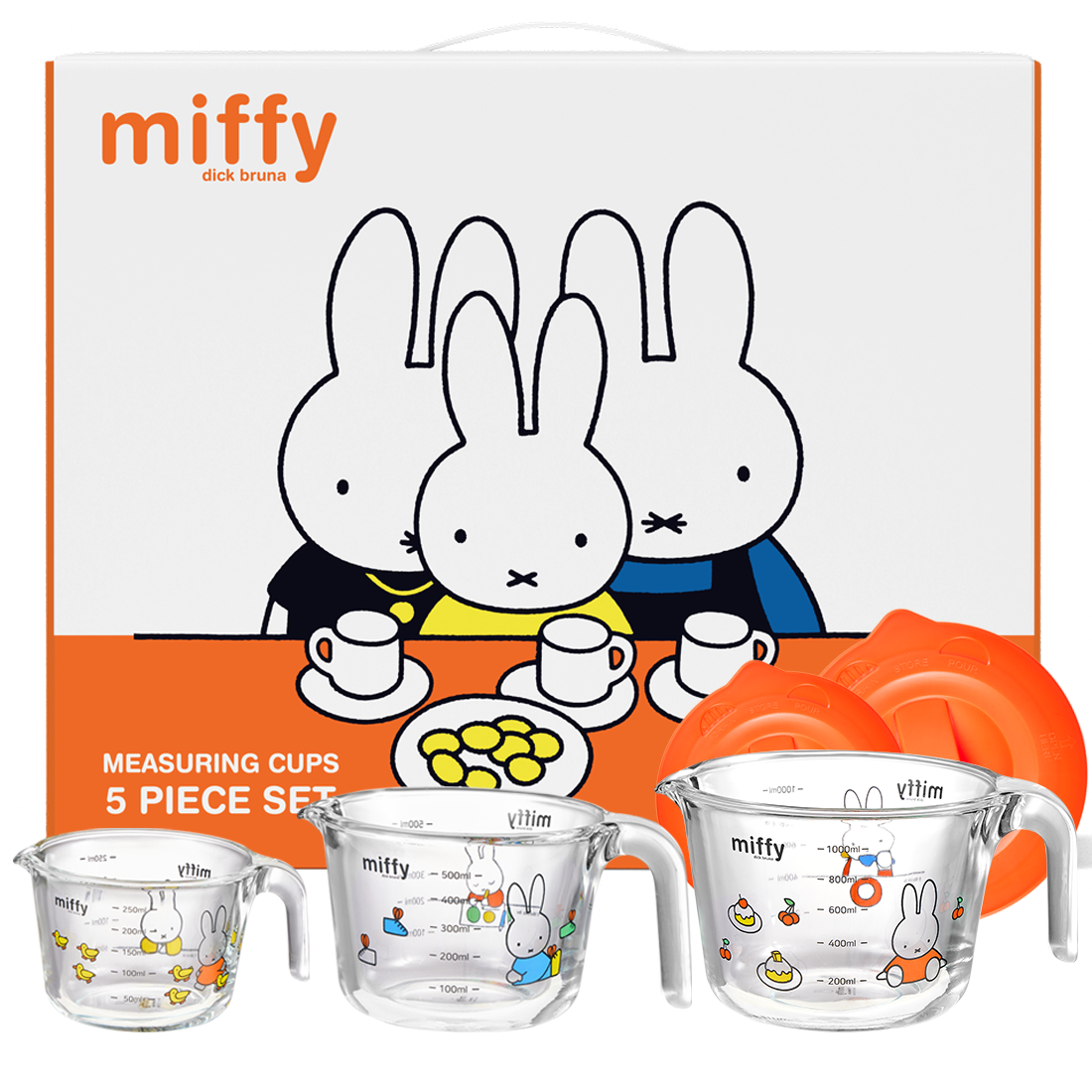 [에지리x미피] 내열유리 계량컵 손잡이 비커 5P 세트 (기프트패키지) 제품 이미지