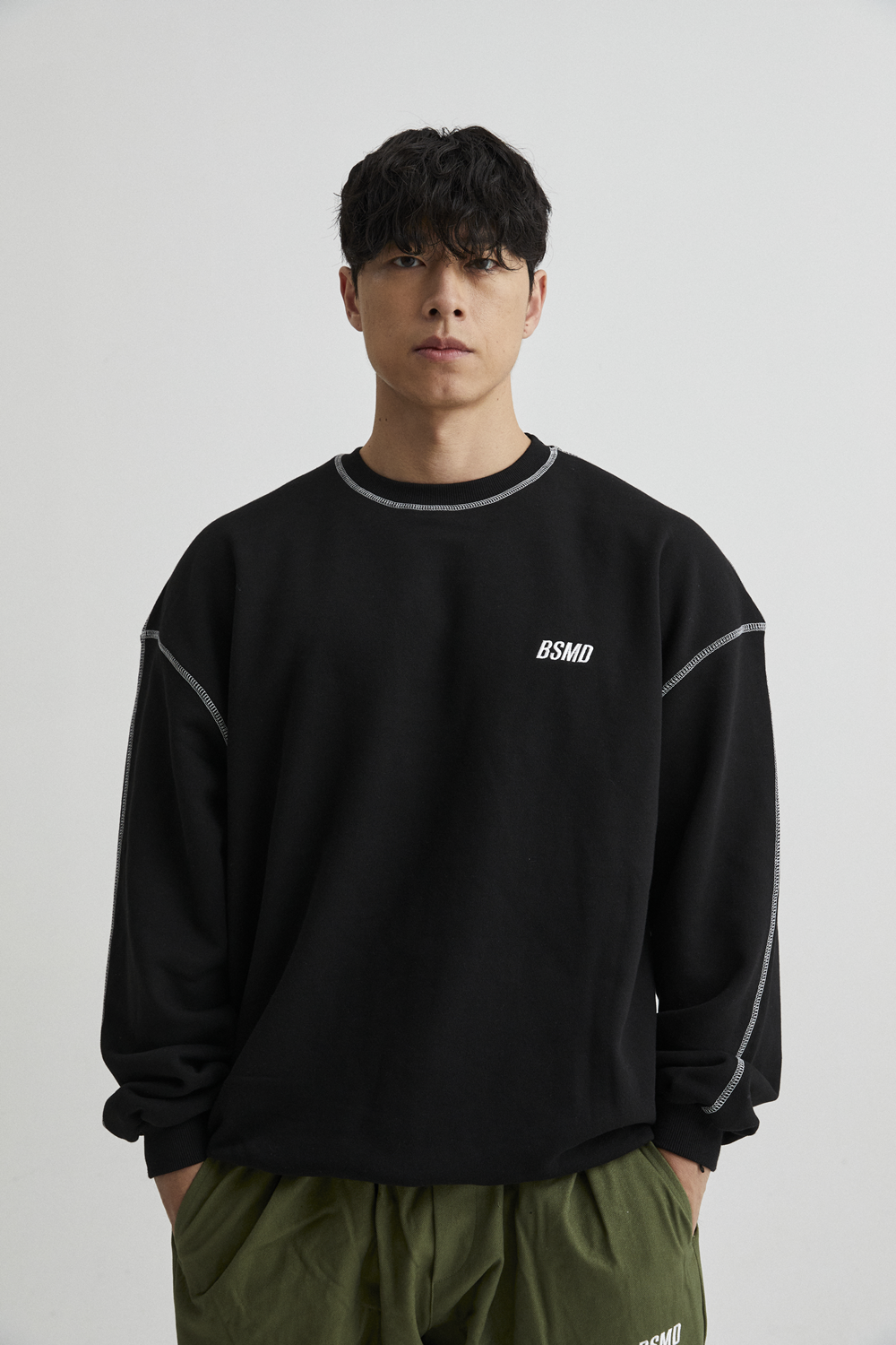 비스트모드 가이롭바 맨투맨 헬스 오버핏 짐웨어 긴팔 티셔츠 BSMD - 상세 이미지 2