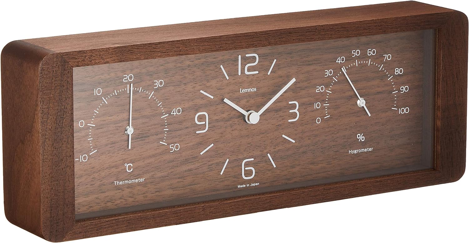 램노스 Lemnos Yokan 온습도계 아날로그 탁상 시계 LC11-06 브라운