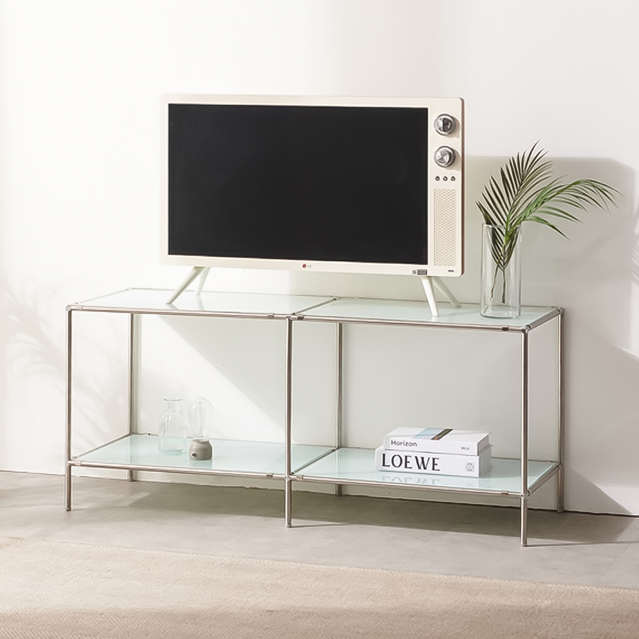 모듈거실장 2칸 1200 거실장 티비다이 거실선반 오디오 장식장