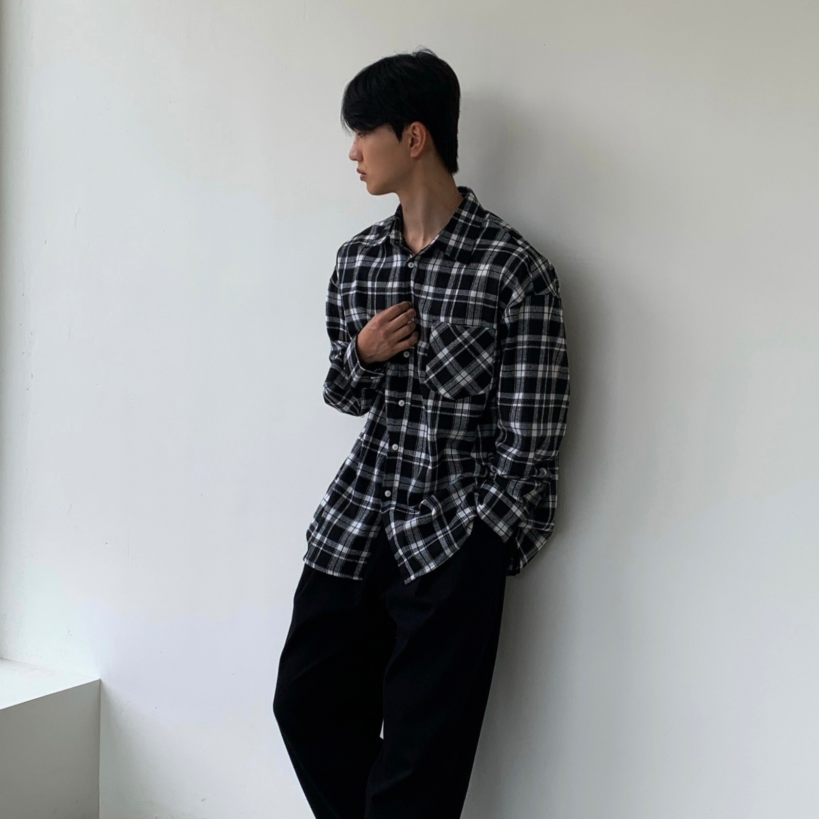 남자체크남방 남자체크셔츠 - 상품 이미지