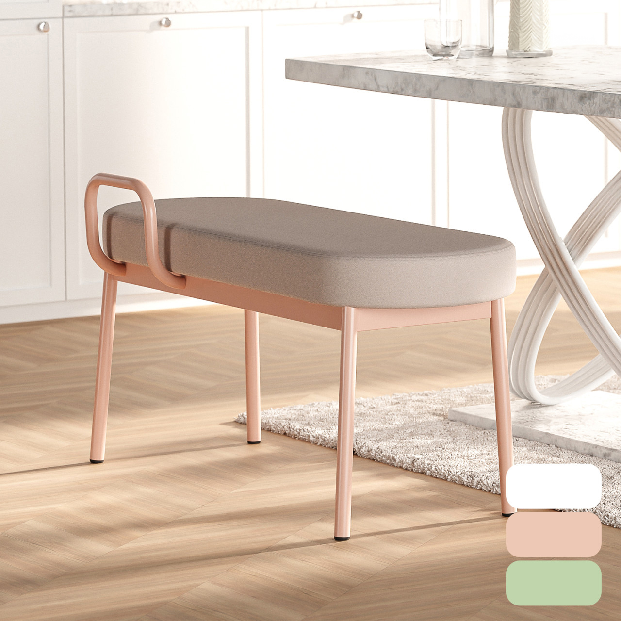 패브릭 벤치 의자 2인용 패브릭 식탁의자 편한 테이블 긴 체어