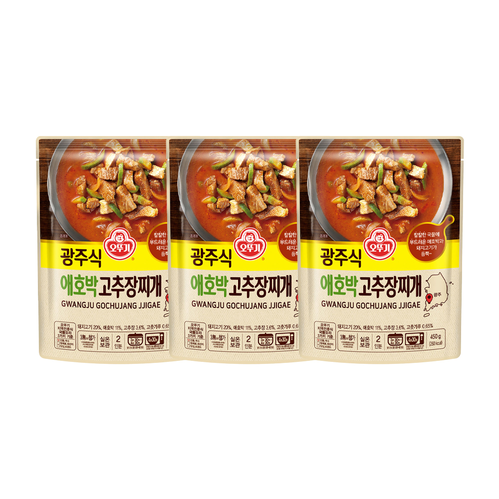 오뚜기 광주식 애호박고추장찌개 450g 3개 - 상품 이미지