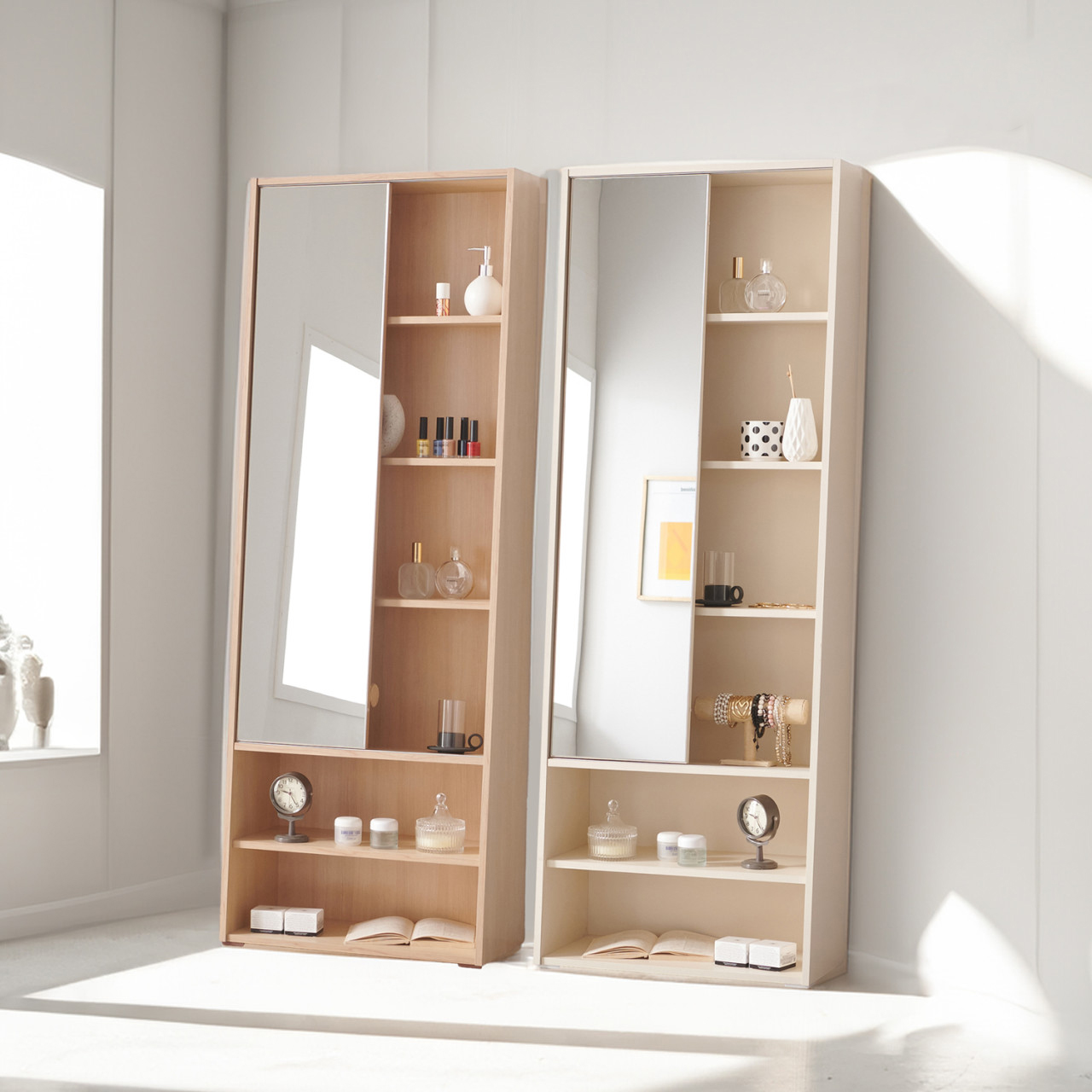 슬라이딩 거울 화장대 수납형 600 전신거울 화장대 중학생