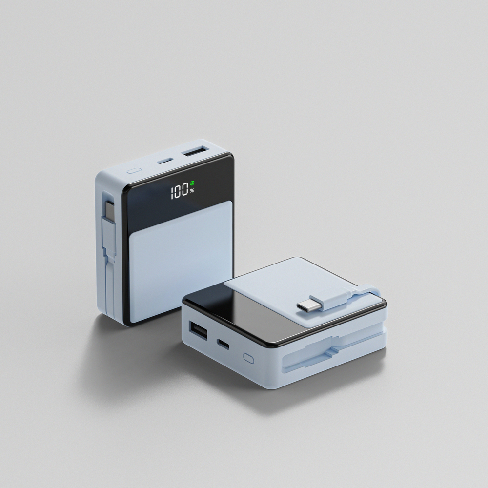 미니덕트 쿼드로 대용량 미니 보조배터리 PD 22.5W 고속충전 10000mAh, 매트 블랙 - 상세 이미지 3