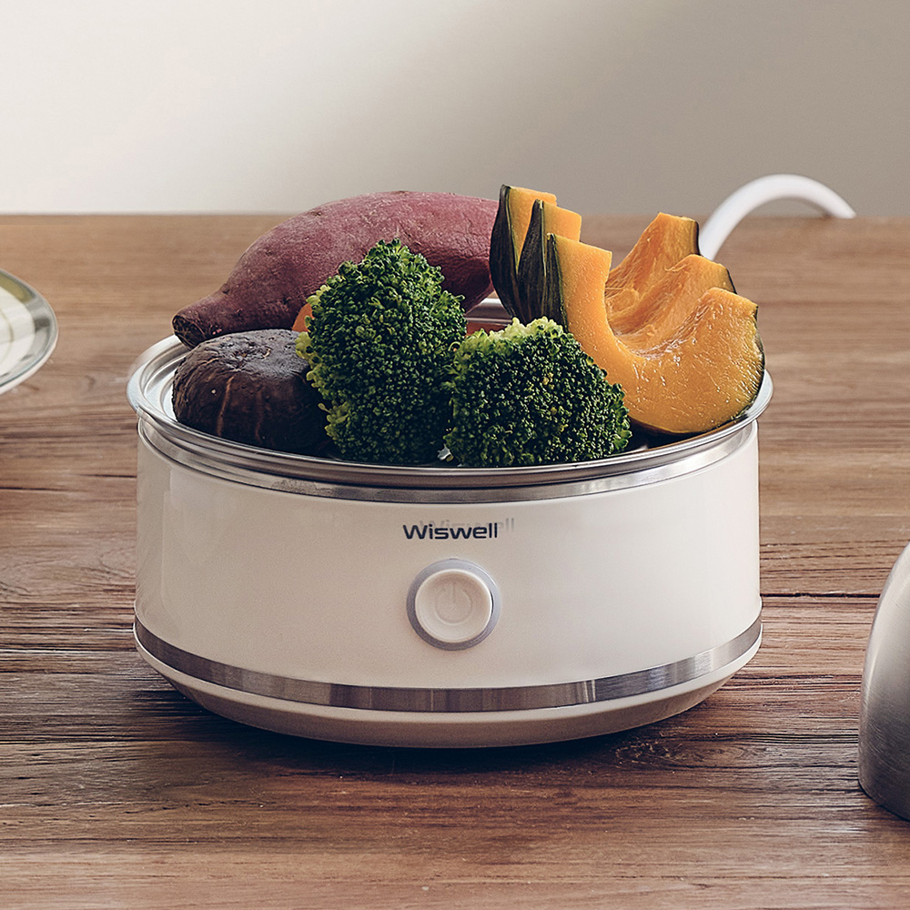 위즈웰 계란찜기 올 스테인리스 전기 찜기 기계 스텐 달걀 삶기 에그스팀