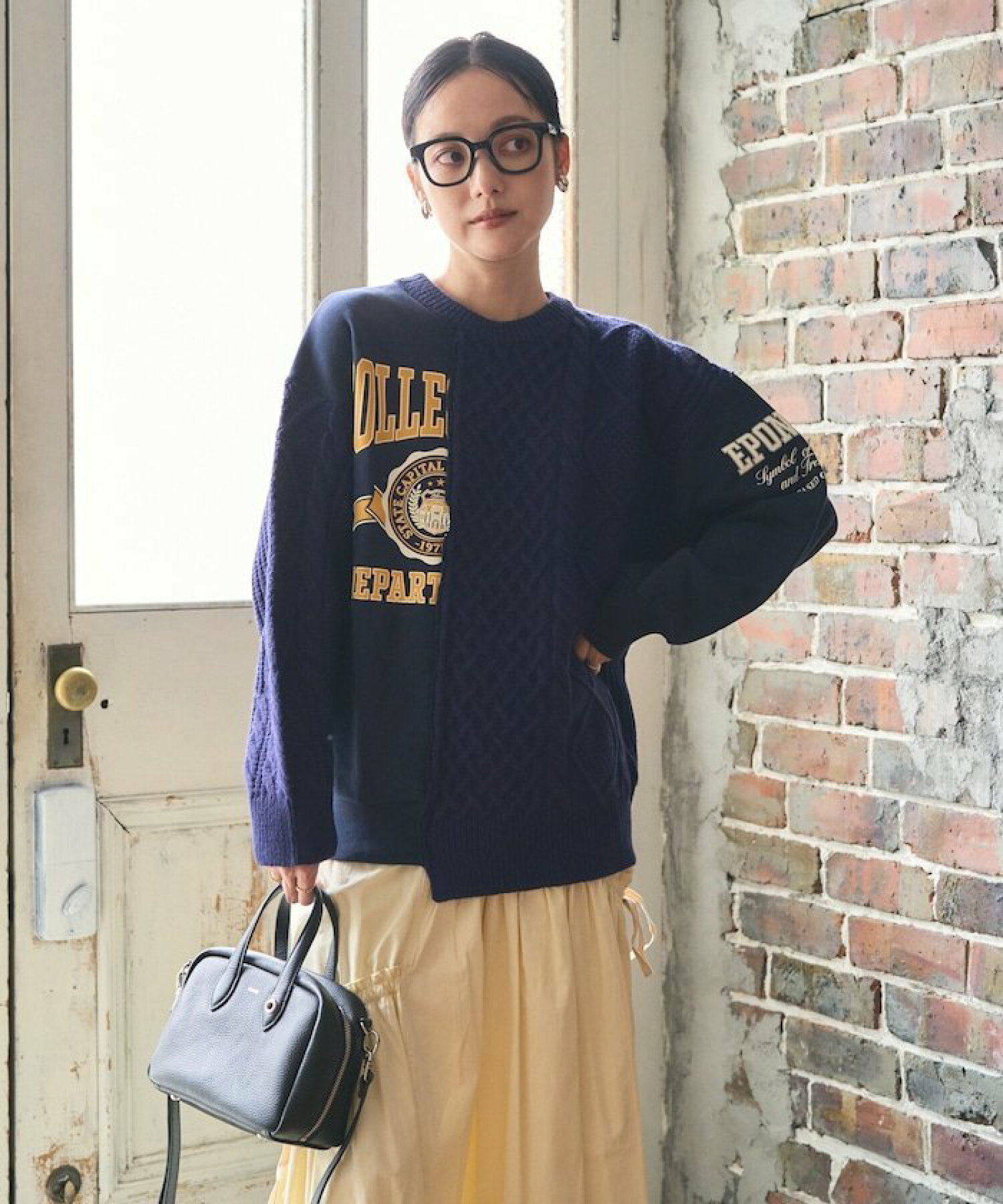 프릭스스토어 FREAKS STORE 니트 도킹 스웨트 니트 티셔츠 2컬러 - 상세 이미지 2