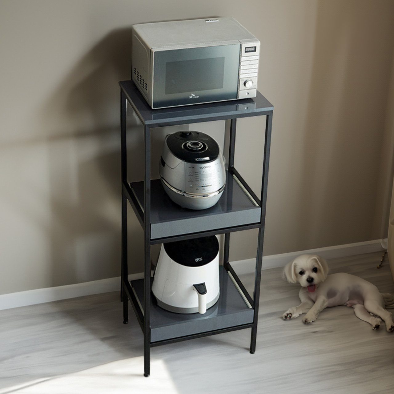 전자레인지 선반 3단 에어프라이 선반 렌지대 수납장 밥솥 다이