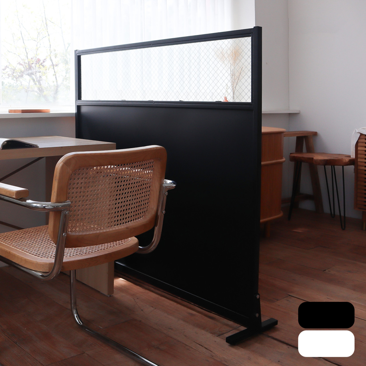 망입 유리 파티션 120x120 철제 주방 파티션 안방 인테리어