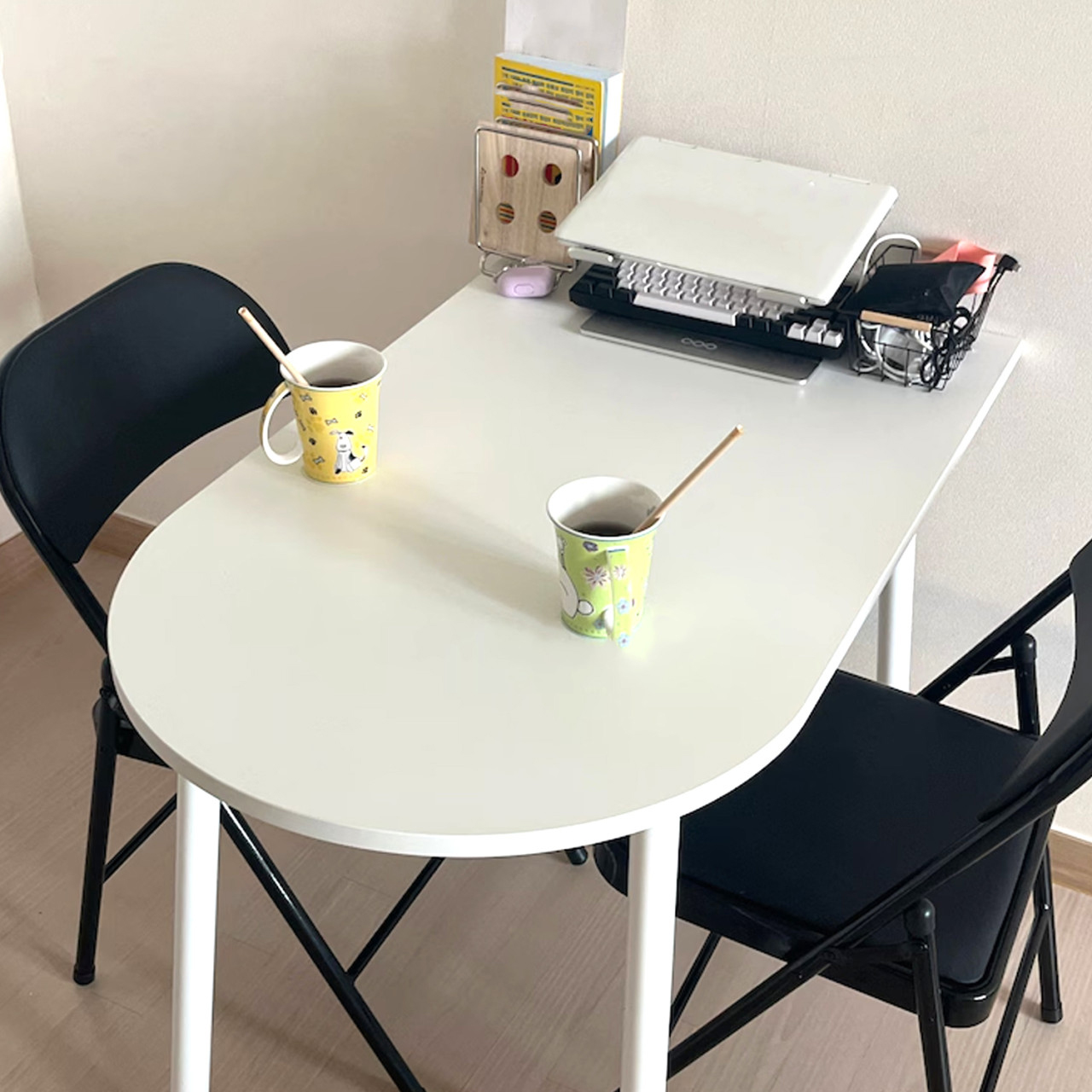 반원 테이블 반타원형 카페테이블 화이트 식탁 미니 거실 원룸 식탁 800