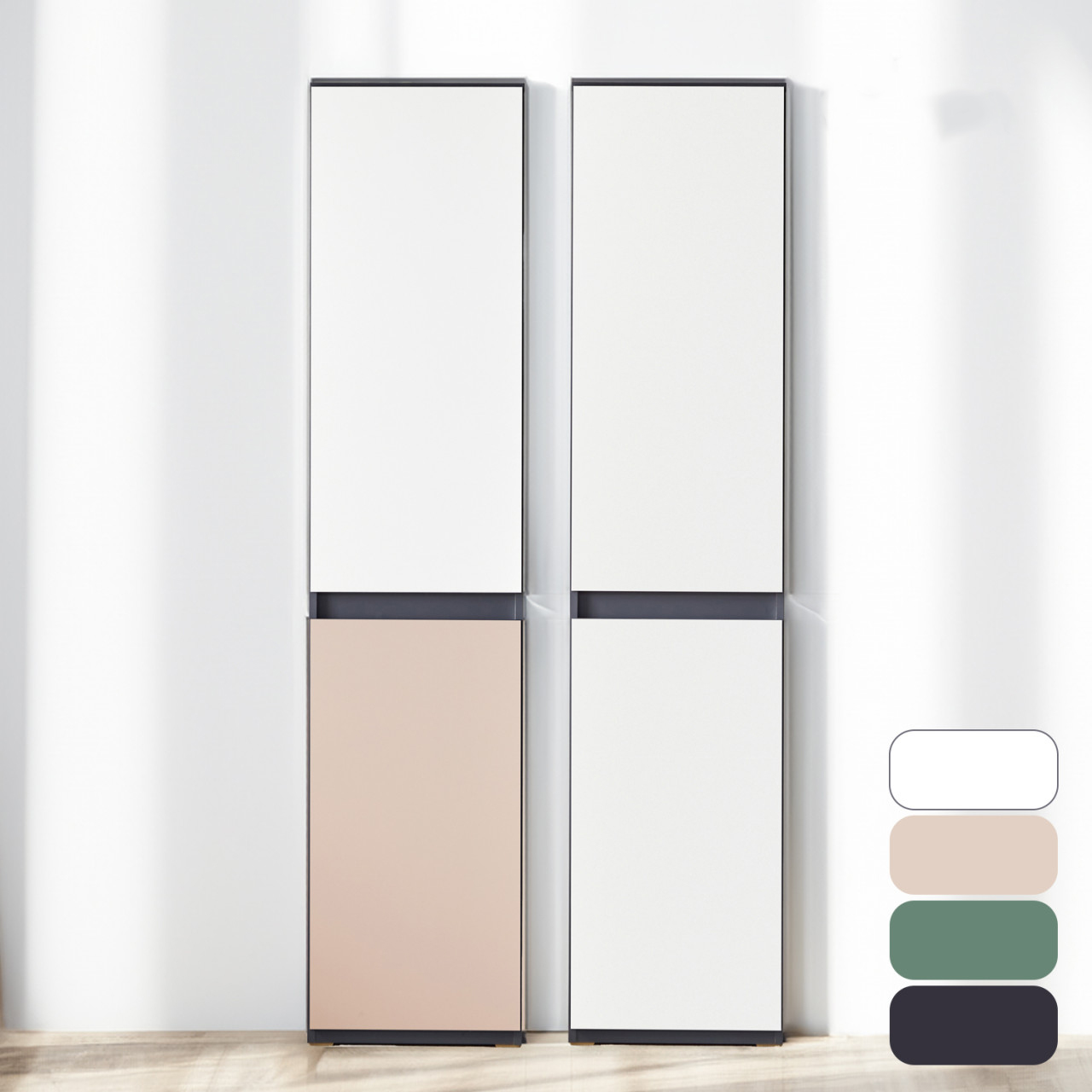 2단 틈새옷장 400 비스포크 틈새 긴 옷장 E0 장롱